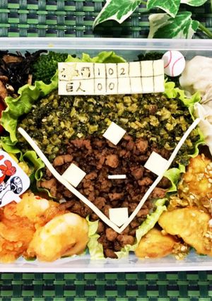 野球場☆簡単キャラ弁-レシピのメイン写真