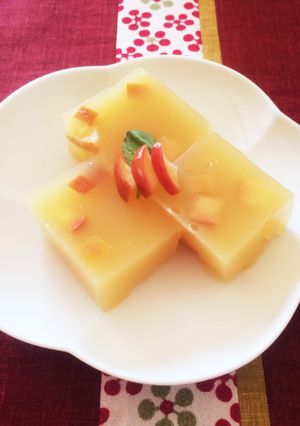 りんごのコンポート寒天ゼリー-レシピのメイン写真