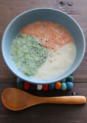 レンジで簡単♪包丁いらずの3色ポタージュ-レシピのメイン写真