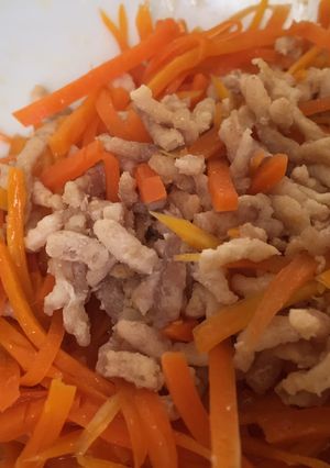今が旬！無限人参（人参と鶏ひき肉レンジ）-レシピのメイン写真