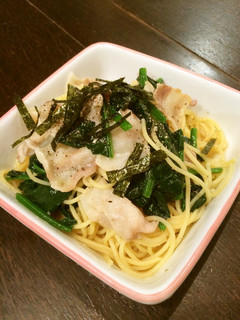 豚バラとほうれん草のガーリックパスタ-レシピのメイン写真