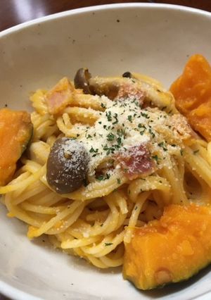 人気店の濃厚かぼちゃクリームパスタ-レシピのメイン写真