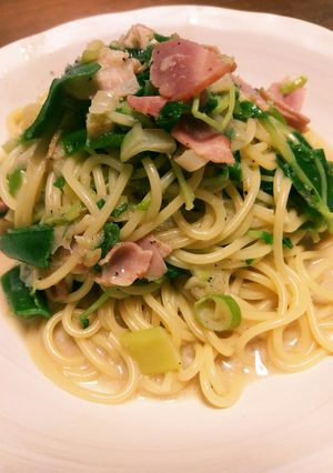 ☆豆苗とベーコンの豆乳パスタ☆-レシピのメイン写真