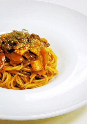 牛肉ときのこのデミパスタ-レシピのメイン写真