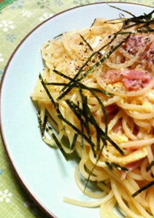 ベーコンエッグの♡和風MISOパスタ♡-レシピのメイン写真