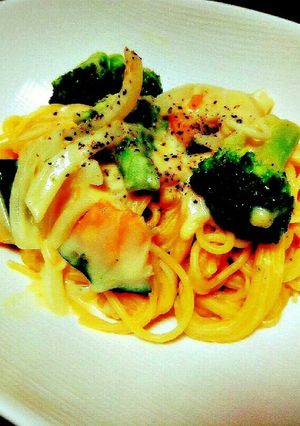 #かぼちゃとブロッコリーのクリームパスタ-レシピのメイン写真