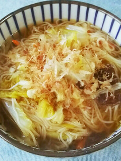 余り野菜でとろっとスープのにゅうめん❗-レシピのメイン写真