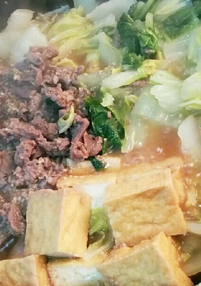 白菜と厚揚げのコストコプルコギすき焼き風-レシピのメイン写真
