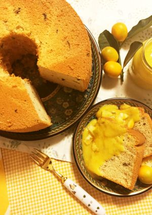 台湾風♡烏龍茶シフォンケーキ、金柑ソース-レシピのメイン写真