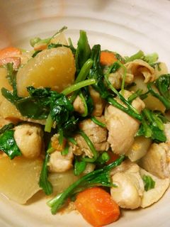 鶏もも大根春菊入り-レシピのメイン写真