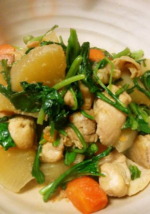 鶏もも大根春菊入り-レシピのメイン写真