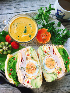 油揚げで☆ハムとカレー卵のわんぱくサンド-レシピのメイン写真