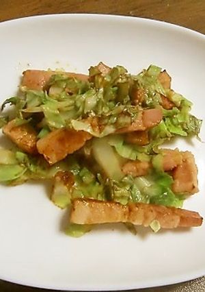 キャベツとベーコンの簡単カレー風味ソテー-レシピのメイン写真