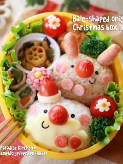 キャラ弁*簡単♪俵おにぎりクリスマス弁当-レシピのメイン写真