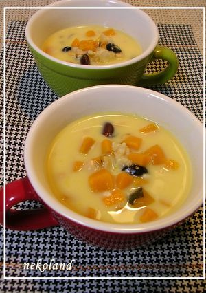 腸活☆かぼちゃとお豆の麹チャウダー-レシピのメイン写真