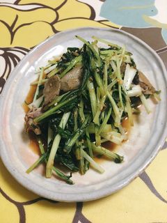 水菜と豚バラ肉のガーリック炒め♪-レシピのメイン写真
