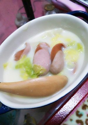 白菜とウインナーのミルクスープ-レシピのメイン写真