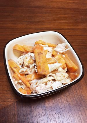 ササミと柿のごまドレサラダ-レシピのメイン写真