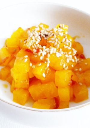 ピリ辛　たくあんと豆板醤の胡麻炒め-レシピのメイン写真