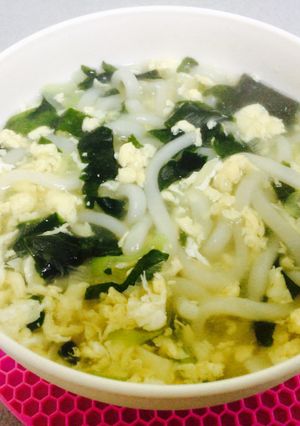 簡単 白だし&鶏だしのネギたっぷりうどん-レシピのメイン写真