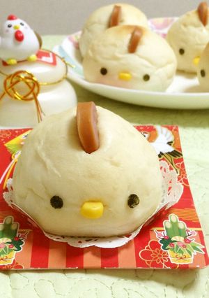 ツムツム風 にわとりパン( 'Θ' )-レシピのメイン写真
