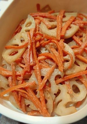 にんじんとれんこんのみそきんぴら-レシピのメイン写真