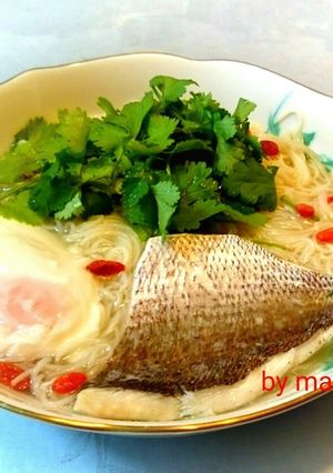 パクチー・香菜入り鯛素麺・簡単１人昼飯⑤-レシピのメイン写真