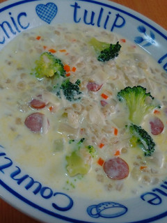 押し麦のミルクスープ-レシピのメイン写真