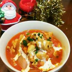 รูปของ 鶏と大根で☆濃厚トマトスープ