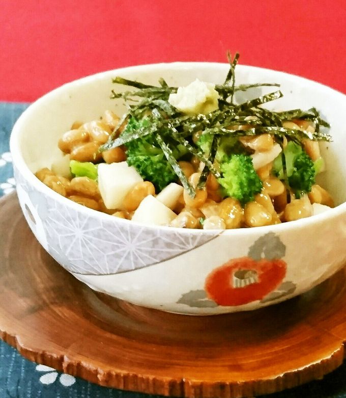 納豆にブロッコリーと長芋☆わさびが合うよ-レシピのメイン写真