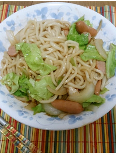 レンジで簡単!焼かない焼きうどん♪-レシピのメイン写真