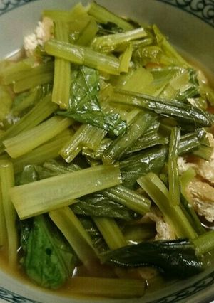 切って煮るだけ！小松菜と油揚げの煮浸し-レシピのメイン写真
