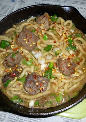 イシスキで本まぐろのヅケの焼きうどん-レシピのメイン写真