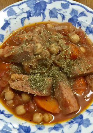 スパムとひよこ豆のトマト煮込-レシピのメイン写真