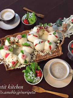 クリスマスリース風♡ちぎりパンサンド♡-レシピのメイン写真
