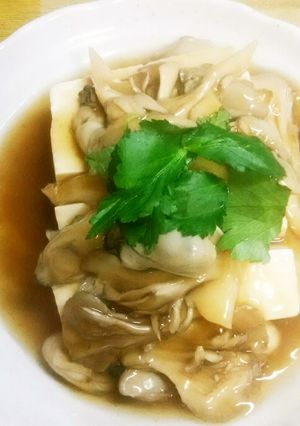 簡単！牡蠣と舞茸DEあんかけ豆腐♪-レシピのメイン写真