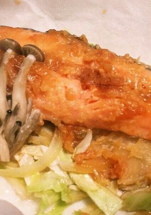 レンジで簡単♪鮭のちゃんちゃん焼き風～♪-レシピのメイン写真