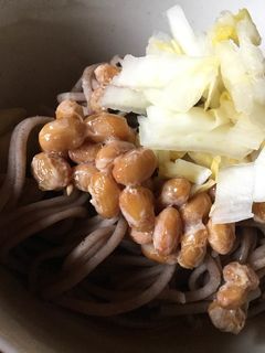 白菜の漬物と納豆の蕎麦-レシピのメイン写真
