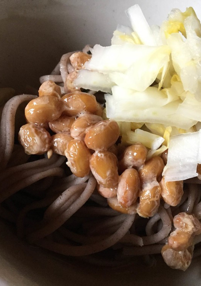 白菜の漬物と納豆の蕎麦-レシピのメイン写真