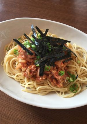 クセになる美味しさ☆納豆キムチパスタ-レシピのメイン写真