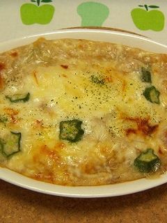 **山芋とオクラのチーズ焼き**-レシピのメイン写真
