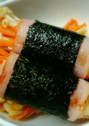 えのきと人参のベーコンのり巻き❁-レシピのメイン写真