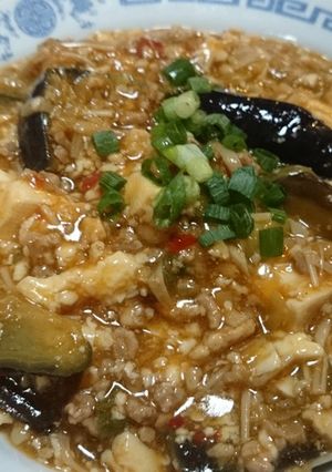 簡単　オリジナル　麻婆豆腐なす＋えのき-レシピのメイン写真