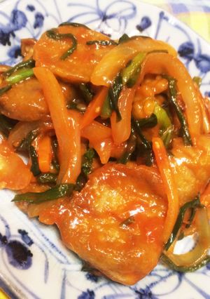 ご飯がすすむ グルテン と 野菜の甘酢-レシピのメイン写真