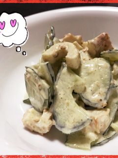 簡単1品♡きゅうりとちくわのごまマヨ♡-レシピのメイン写真