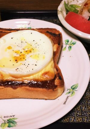 ❁満腹♡デミたまトースト❁-レシピのメイン写真