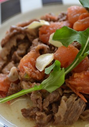 トマトと牛肉☆簡単激ウマ☆バカのアホ炒め-レシピのメイン写真