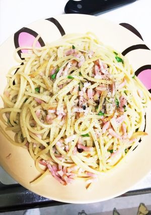 ベーコンとかいわれのペペロンチーノ-レシピのメイン写真