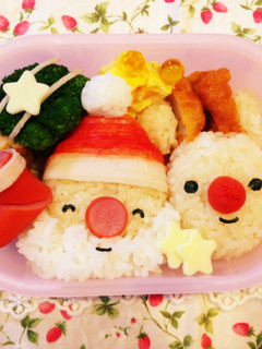 キャラ弁♡クリスマスサンタさんとトナカイ-レシピのメイン写真