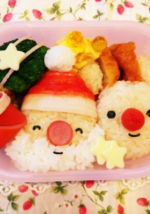 キャラ弁♡クリスマスサンタさんとトナカイ-レシピのメイン写真